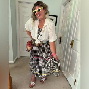 Gingham Maxi Skirt with Colorful Accents